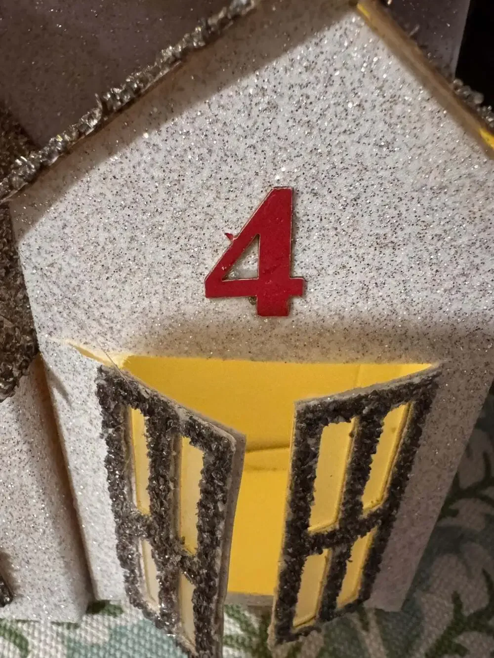 POTTERY BARN Advent Calendar Lit Glitter Houses Holiday Christmas  24
